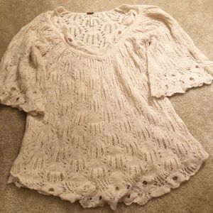 FREE PEOPLE Light and Airy White Sweater Size M
